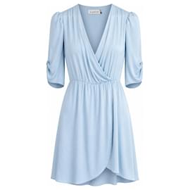 Lanvin Vestido corto de seda azul claro