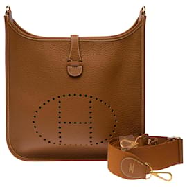 Hermès HERMES Evelyne Tasche aus goldenem Leder - 103621