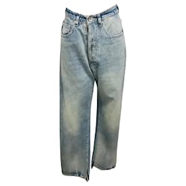 Maison Martin Margiela Vaqueros de pierna ancha en denim azul claro desgastado Maison Margiela