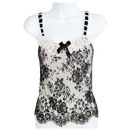 Top de encaje y terciopelo Christian Dior
