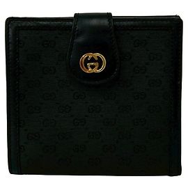 Gucci Vintage Micro GG Logo Leder Bi-fold Portemonnaie