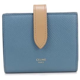 Carteira Bi-fold Celine - Couro Azul - Céline