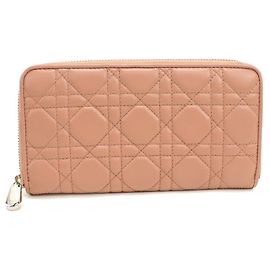 Lange Christian Dior Geldbörse aus rosa Lammleder