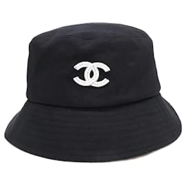 Cappello bucket in cotone nero Chanel