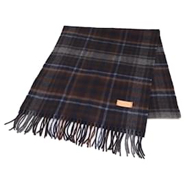 Stola con frange in lana e cashmere a quadri tartan Louis Vuitton
