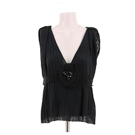 Top de seda Lanvin azul marino