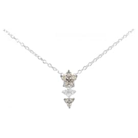 Autre Marque Collana a Fiore in Oro Bianco e Diamanti Au750
