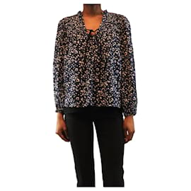 Blaue Blumenbluse - Größe UK 8 - Ulla Johnson