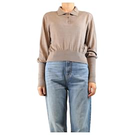 Braunes Polo-Strickoberteil - Größe L - Simone Rocha