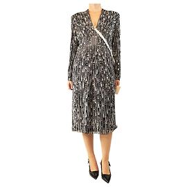 Jenny Packham Schwarzes Kleid mit Perlenbesatz - Größe UK 14
