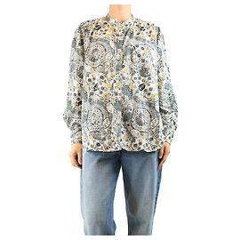 Isabel Marant Etoile Blusa de algodón con estampado floral gris - talla UK 12
