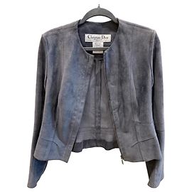 Chaqueta de ante gris Christian Dior