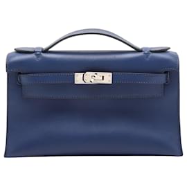 Hermès Blue Swift Kelly Pochette 22