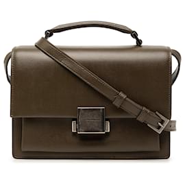 Borsa Bellechasse in pelle di vitello marrone media Saint Laurent