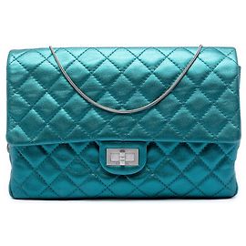 Chanel Blue Quilted Metallic Calfskin Reissue 2.55 Flap 226