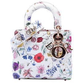 Dior Bianco Pelle di Vitello Piccolo Florilegio My ABCDior Lady Dior