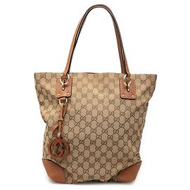 Gucci Beige Medium GG Canvas GG Charm Tote