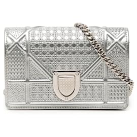 Dior Argento Baby Metallic Patent Microcannage Diorama Flap