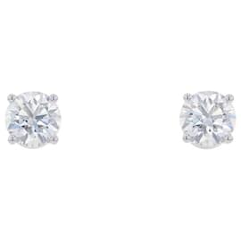 Orecchini a lobo in platino con taglio rotondo Harry Winston