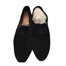 Hermès Loafer aus schwarzem Wildleder
