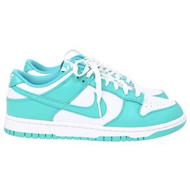 Sneakers Nike Dunk Low Clear Jade in pelle turchese