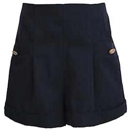 Sandro Twill High Waist Shorts aus Polyester in Navy Blue