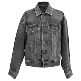 Chaqueta vaquera Alexander Wang con parche de logotipo en algodón gris