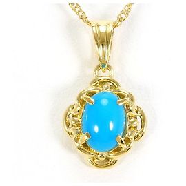 Autre Marque Collana in oro giallo Au750 e turchese