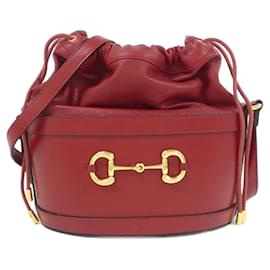 Sac à bandoulière Gucci Horsebit 1955 en cuir rouge