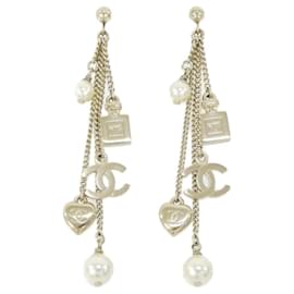 Orecchini a lobo Chanel 53211 Oro e Bianco