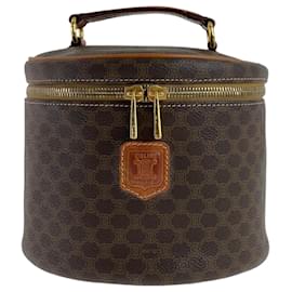Borsa a mano Celine Vintage Macadam in pelle marrone Vanity Bag - Céline