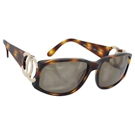 Gafas de sol CHANEL estampado de carey plástico marrón oro CC Auth bs35421 - Chanel