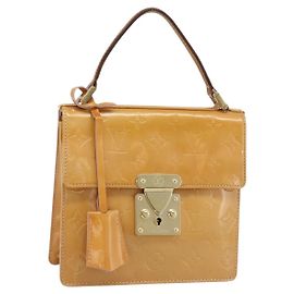 LOUIS VUITTON Monogram Vernis Spring Street Hand Bag Pink M91033 LV Auth 183622