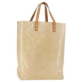 LOUIS VUITTON Borsa Monogram Vernis Reade MM Beige M91141 LV Auth 184220