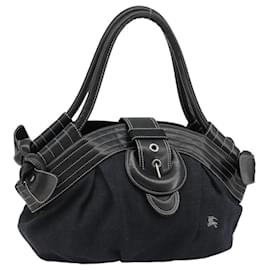 BURBERRY Blue Label Tote Bag Wolle Grau Silber Authentisch 182657A
