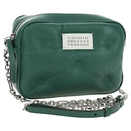 Borsa a Spalla con Catena Maison Margiela in Pelle Verde Argento am11687M - Autre Marque