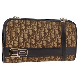 Borsa a Spalla Christian Dior Trotter Canvas Beige Oro Autentica 182688