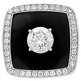 Chanel Ring, "Nuit Noire", Gold, Emaille, 1,01 Karat Diamant