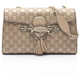Borsa a Spalla Gucci Emily Horsebit Guccissima