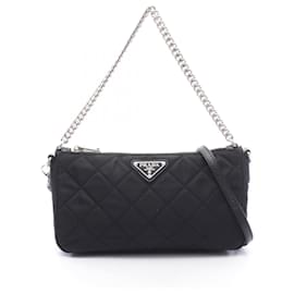 Borsa a tracolla 2-Way trapuntata nera Prada