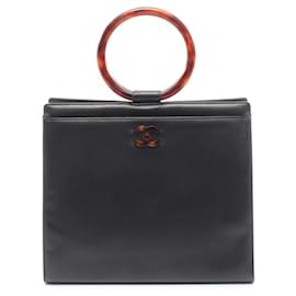 Borsa Chanel Loop Handle in pelle nera