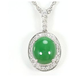 Autre Marque Collana in platino con giada e diamanti
