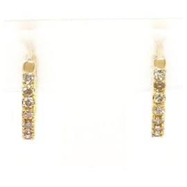 Orecchini a cerchio in oro giallo 18K e diamanti - Autre Marque