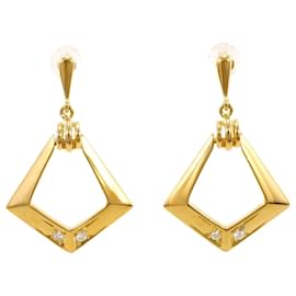 Autre Marque Pendientes de gota en oro amarillo de 18K con diamantes