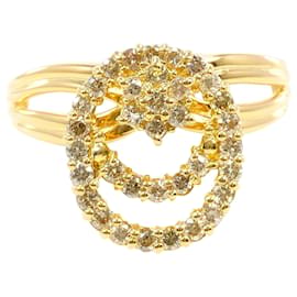 18K Gelbgold-Ring mit braunem Diamanten - Autre Marque
