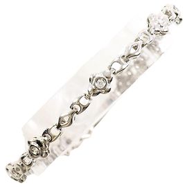 Autre Marque Bracciale con charm in oro bianco 14K con diamante