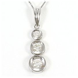 Autre Marque Collar de oro blanco de 14K con diamante