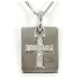 Autre Marque Collana in oro bianco 14K con diamante