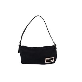 Fendi Baguette Borsa in Nylon Nero