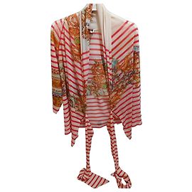 Jean Paul Gaultier Soleil Netz-Cardigan Barockprint